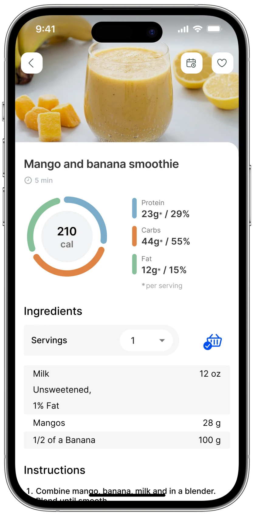 Sarah Infinger's app displaying her recipe page