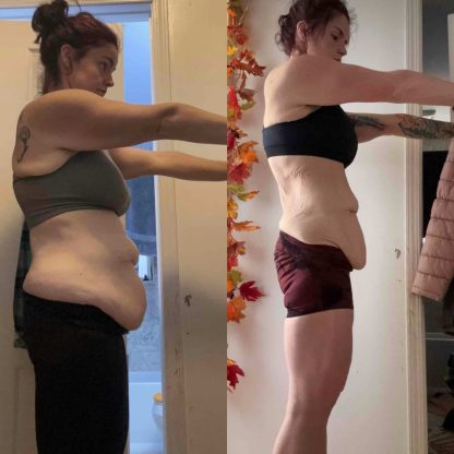 Sarah in all sizes client who was able to lose weight