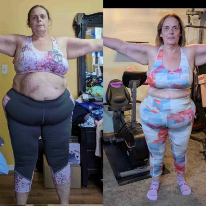 Sarah in all sizes client who was able to lose weight